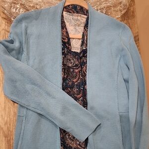 Talbots Light Blue Cardigan with Paisley Lining
